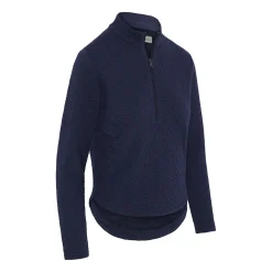 1/2 Zip Quilted Knit Blå