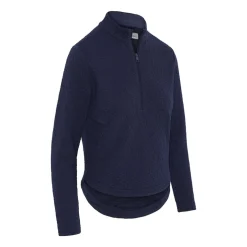 1/2 Zip Quilted Knit Blå