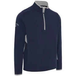Blocked LS 1/4 Zip Pullover Blå