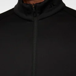 Devin Hybrid Knit Zip Sweater Svart