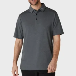 Emea Ss Ventilated Jacquard Polo Svart