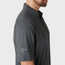 Emea Ss Ventilated Jacquard Polo Svart