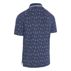Geo Cocktail Print Polo Blå