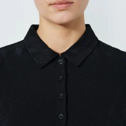 Graphic Jaquard Ss Poloshirt Svart