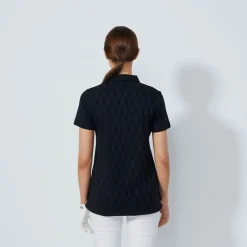 Graphic Jaquard Ss Poloshirt Svart