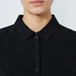Graphic Jaquard Ss Poloshirt Svart