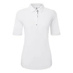 Half Sleeve Ruched Lisle Vit