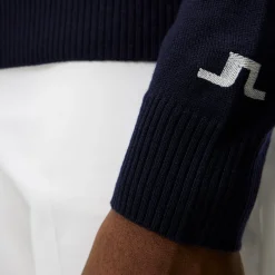 Kian Zipped Golf Sweater Blå