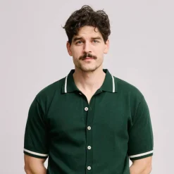 Knit Polo Grön