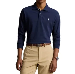Long Sleeve Polo Performance Stretch Mesh