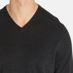 Ls V-Neck Merino Grå