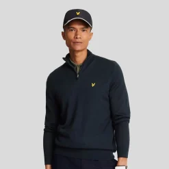 Merino Blend Quarter Zip Blå