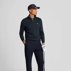 Merino Blend Quarter Zip Blå