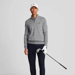 Merino Blend Quarter Zip Grå
