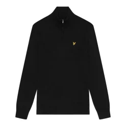 Merino Blend Quarter Zip Svart