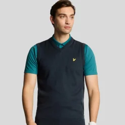 Slipover Merino Blend V-Neck Blå