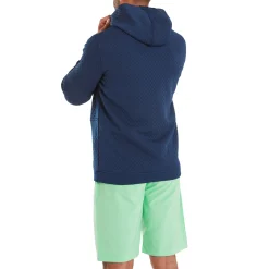 Textured Knit Hoodie Blå