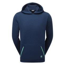 Textured Knit Hoodie Blå