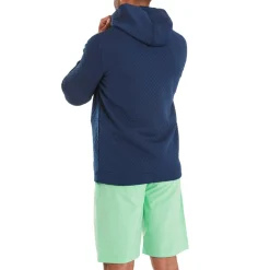 Textured Knit Hoodie Blå