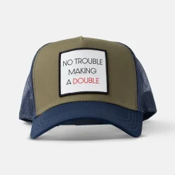 Trucker No Trouble Making a Double Grön Blå