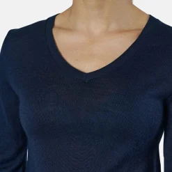 Vernon V-Neck Merino Blå