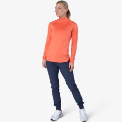 W Mid Layer LS Zip Röd