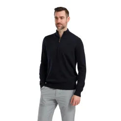 Wool Blend 1/2 Zip Blå