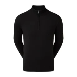 Wool Blend 1/2 Zip Lined Svart
