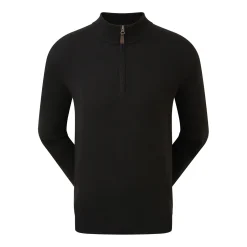 Wool Blend 1/2 Zip Svart