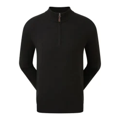 Wool Blend 1/2 Zip Svart