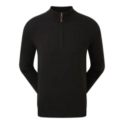Wool Blend 1/2 Zip Svart
